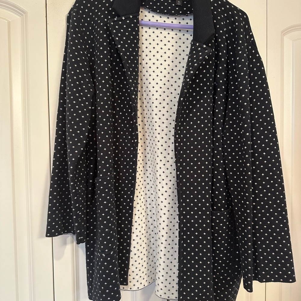 J. Crew Black and White Polka Dot Blazer